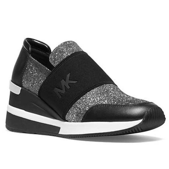 michael kors black and silver sneakers